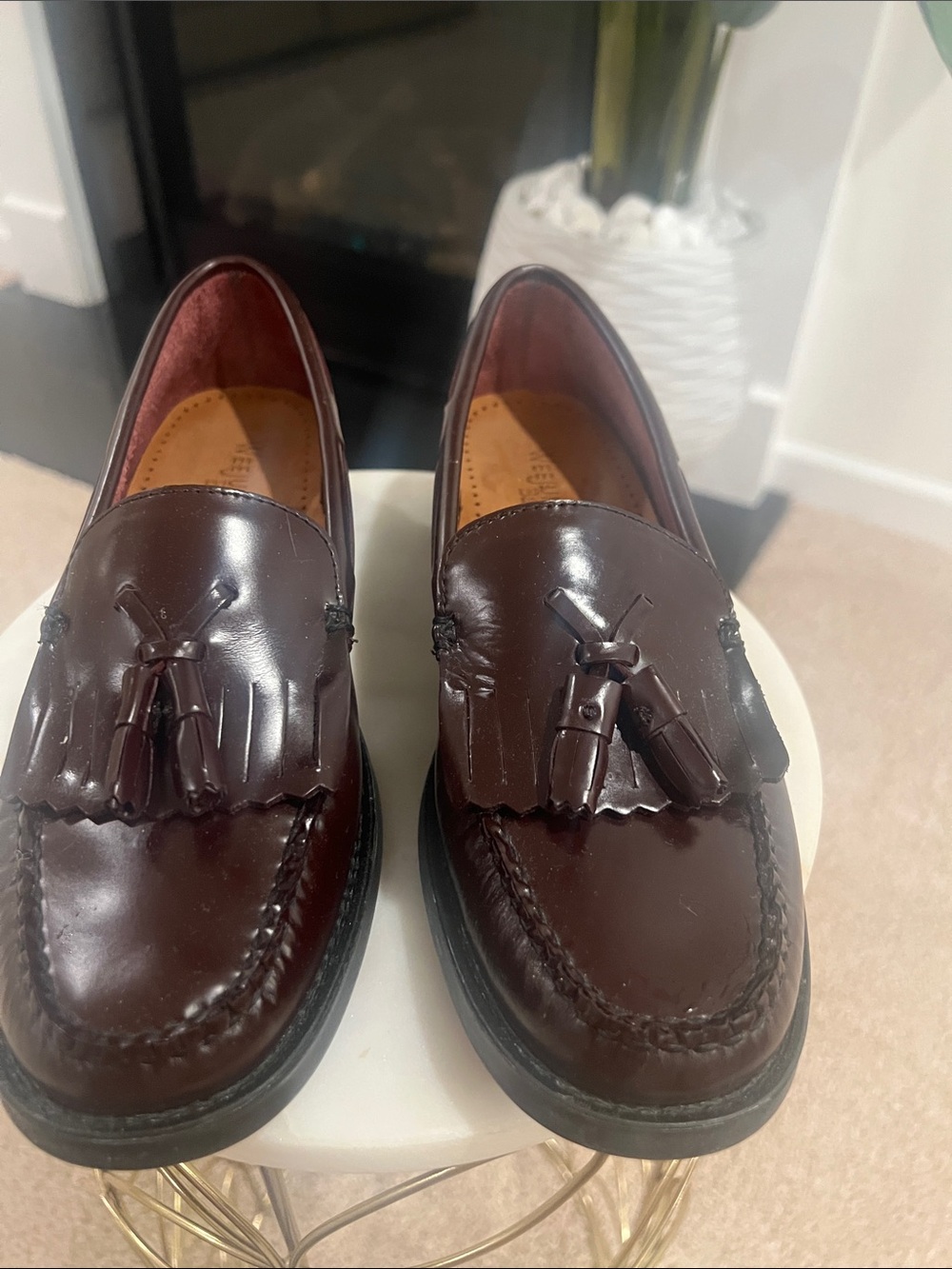 Bass Men's Tassel Loafers in Dark Brown Leather
